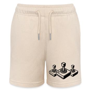 Retro Joypad Joystick Gamer - Stanley/Stella Teenager Bio-Joggingshorts MINI BOLTER - Natur - Vorne