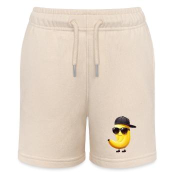 Cool Banana Gangster - Hip Hop Style Design - Stanley/Stella MINI BOLTER Organic Teen Jogging Shorts - soft Ecru - Front