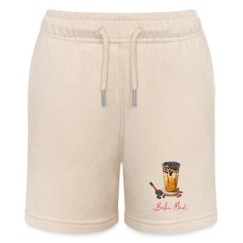 Bubble Tea // Illustration - Stanley/Stella MINI BOLTER Organic Teen Jogging Shorts - soft Ecru - Front