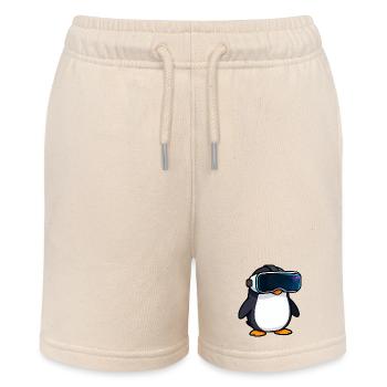 Nerdiger Pinguin VR Gaming PC Zocker Design - Stanley/Stella Teenager Bio-Joggingshorts MINI BOLTER - Natur - Vorne