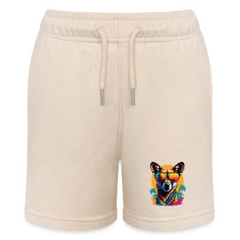 Afrikanischer Wildhund - Stanley/Stella Teenager Bio-Joggingshorts MINI BOLTER - Natur - Vorne
