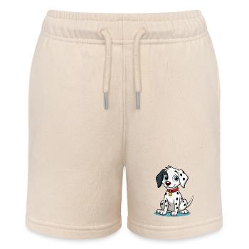 Kuriose dalmatinische Neigekopf-Kunst - Stanley/Stella Teenager Bio-Joggingshorts MINI BOLTER - Natur - Vorne