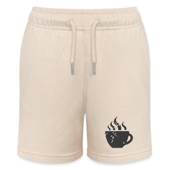 Cafe Coffee Friends Gastro Bistro Symbol Icon - Stanley/Stella MINI BOLTER Organic Teen Jogging Shorts - soft Ecru - Front
