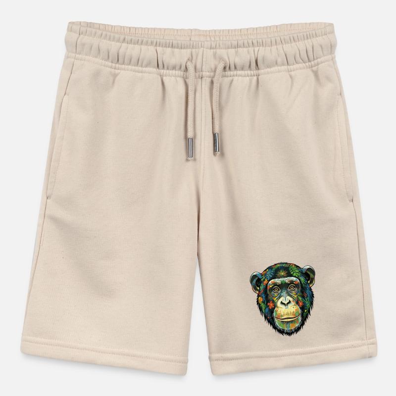 Bunte Schimpansenblüten Stanley/Stella Teenager Bio-Joggingshorts MINI BOLTER