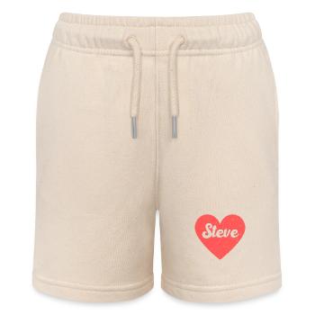 Steve Nom Coeur Rouge Amour Fan Rétro - Short bio MINI BOLTER Stanley/Stella Ado - écru doux - Devant