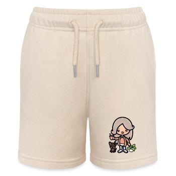 Cute toca girl - Aesthetic game character and dog - Stanley/Stella MINI BOLTER Organic Teen Jogging Shorts - soft Ecru - Front