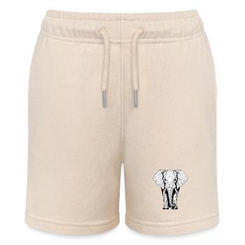 Modern elephant - Stanley/Stella MINI BOLTER Organic Teen Jogging Shorts - soft Ecru - Front