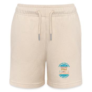 January 1961 Vintage Limited Edition Anniversary - Stanley/Stella MINI BOLTER Organic Teen Jogging Shorts - soft Ecru - Front