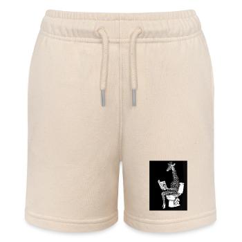 Relaxed giraffe reader on toilet - Stanley/Stella MINI BOLTER Organic Teen Jogging Shorts - soft Ecru - Front