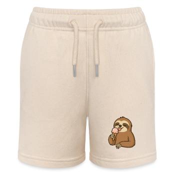 faultier mit Eis - Stanley/Stella Teenager Bio-Joggingshorts MINI BOLTER - Natur - Vorne