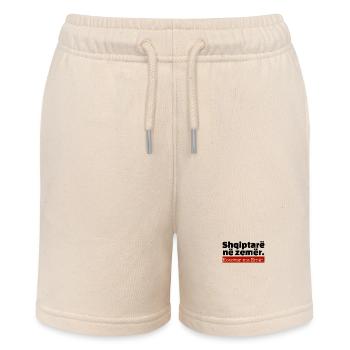 Albanian "Albanian Text" - Stanley/Stella MINI BOLTER Organic Teen Jogging Shorts - soft Ecru - Front