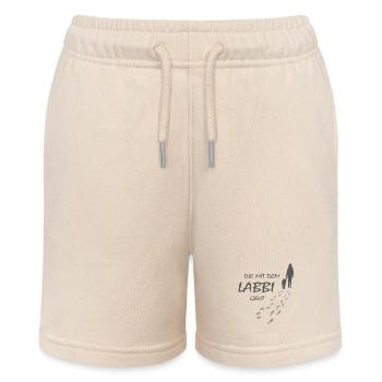 Die mit dem Labbi geht, Hundepfoten Labrador Gassi - Stanley/Stella Teenager Bio-Joggingshorts MINI BOLTER - Natur - Vorne