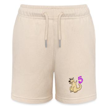 5 Birthday 5 Year Old with Animal Motif - Five - Stanley/Stella MINI BOLTER Organic Teen Jogging Shorts - soft Ecru - Front