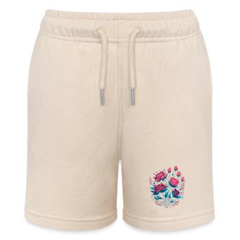 neon roses vintage bouquet of roses - Stanley/Stella MINI BOLTER Organic Teen Jogging Shorts - soft Ecru - Front
