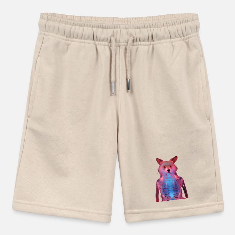 Glowing fox with neon effect Stanley/Stella MINI BOLTER Organic Teen Jogging Shorts