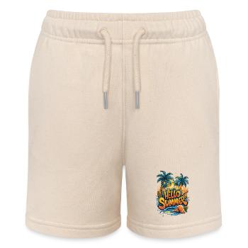 Summer Tropical Vibe Print - Stanley/Stella MINI BOLTER Organic Teen Jogging Shorts - soft Ecru - Front
