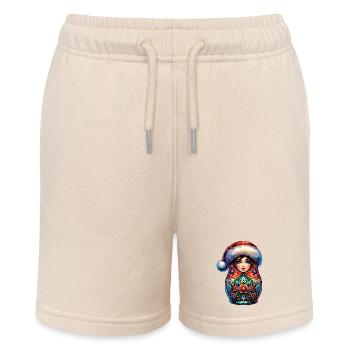 Russische Matroschka Weihnachten Russland - Stanley/Stella Teenager Bio-Joggingshorts MINI BOLTER - Natur - Vorne