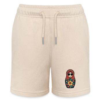 Russian Girl! Matroschka Russisch Sonnenbrille - Stanley/Stella Teenager Bio-Joggingshorts MINI BOLTER - Natur - Vorne
