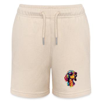 Dackel Dachshund Zwergdackel Dackelclub Teckel - Stanley/Stella Teenager Bio-Joggingshorts MINI BOLTER - Natur - Vorne
