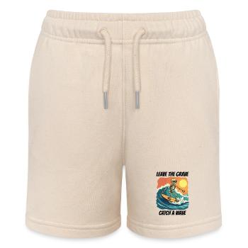 Wellenreiten Surfen Skelett Fun Cool Strand Urlaub - Stanley/Stella Teenager Bio-Joggingshorts MINI BOLTER - Natur - Vorne