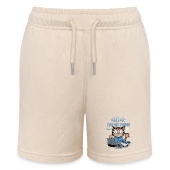 404 Fun Not Found - Funny Cat Coffee Work Meme - Stanley/Stella MINI BOLTER Organic Teen Jogging Shorts - soft Ecru - Front