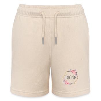 Hanna Mädchen Name personalisiertes Geschenk - Stanley/Stella Teenager Bio-Joggingshorts MINI BOLTER - Natur - Vorne