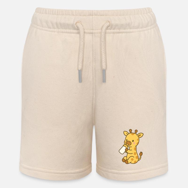 Amour girafe avec bouteille - Short bio MINI BOLTER Stanley/Stella Ado - écru doux