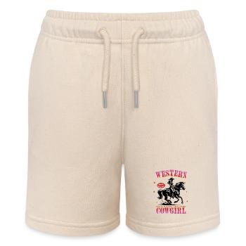 Howdy Rodeo – Not for Beginners“-Design - Stanley/Stella Teenager Bio-Joggingshorts MINI BOLTER - Natur - Vorne