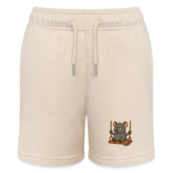 Grumpy Mouse Rat Rocking Annoyed Angry - Stanley/Stella MINI BOLTER Organic Teen Jogging Shorts - soft Ecru - Front