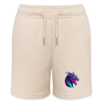 Neon Drachenkopf Kunstwerk - Stanley/Stella Teenager Bio-Joggingshorts MINI BOLTER - Natur - Vorne