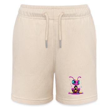 Ameise - Bunte Insektenkarikatur auf Leinwand - Stanley/Stella Teenager Bio-Joggingshorts MINI BOLTER - Natur - Vorne