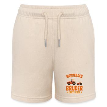 Werdender BRUDER Ernte 2026 Traktor - Stanley/Stella Teenager Bio-Joggingshorts MINI BOLTER - Natur - Vorne