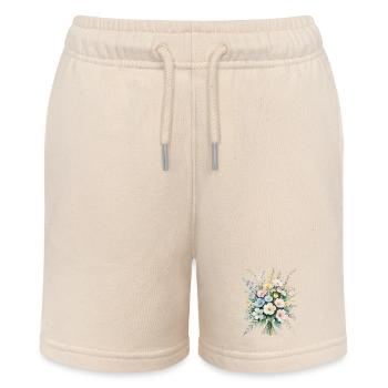 Pastellblumenstrauß Aquarell Bouquet - Stanley/Stella Teenager Bio-Joggingshorts MINI BOLTER - Natur - Vorne