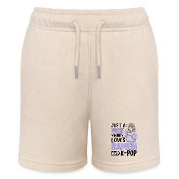 Just A Girl Who Loves Ramen And K-Pop - Stanley/Stella MINI BOLTER Organic Teen Jogging Shorts - soft Ecru - Front