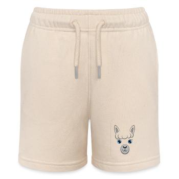 Niedliches Alpaka-Gesicht mit blauen Augen Llama DIY-Kostüm - Stanley/Stella Teenager Bio-Joggingshorts MINI BOLTER - Natur - Vorne