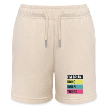 Ich bin Brian Mache Brian Dinge Retrofarben - Stanley/Stella Teenager Bio-Joggingshorts MINI BOLTER - Natur - Vorne