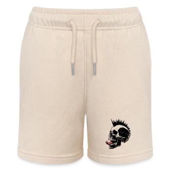 Skull Mohawk Punk Rocker Totenkopf - Stanley/Stella Teenager Bio-Joggingshorts MINI BOLTER - Natur - Vorne