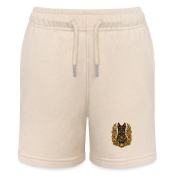 Floral Frame Scottish Terrier - Stanley/Stella Teenager Bio-Joggingshorts MINI BOLTER - Natur - Vorne