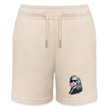 Isaac Newton mit Kaugummi und Sonnenbrille - Stanley/Stella Teenager Bio-Joggingshorts MINI BOLTER - Natur - Vorne