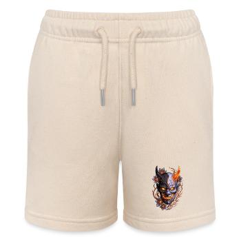 Hannya – Yōkai Demon - Stanley/Stella MINI BOLTER Organic Teen Jogging Shorts - soft Ecru - Front