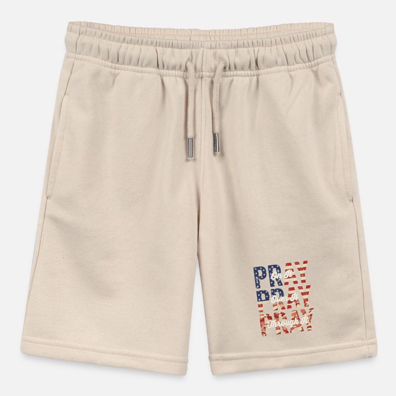 Pray On It Over It Through It – Flag Pattern Stanley/Stella Teenager Bio-Joggingshorts MINI BOLTER