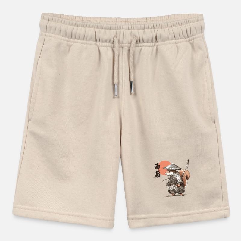 Samurai-Eichhörnchen unter roter Sonne Stanley/Stella Teenager Bio-Joggingshorts MINI BOLTER