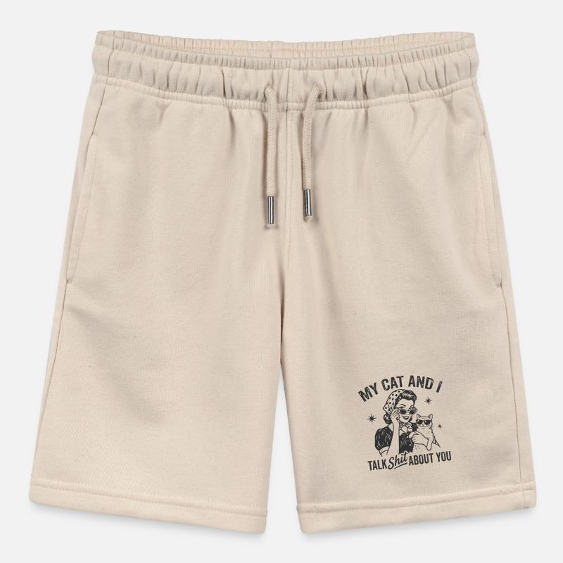 Katzengespräch im Retrostil Lästern Geschenk Stanley/Stella Teenager Bio-Joggingshorts MINI BOLTER