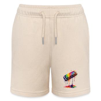 Mundharmonika mit tropfender Farbe - Stanley/Stella Teenager Bio-Joggingshorts MINI BOLTER - Natur - Vorne