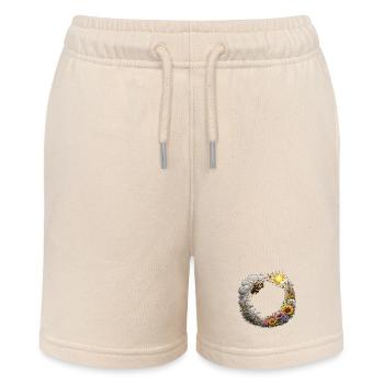 bee honey beekeeper honeycomb flowers meadow insect - Stanley/Stella MINI BOLTER Organic Teen Jogging Shorts - soft Ecru - Front