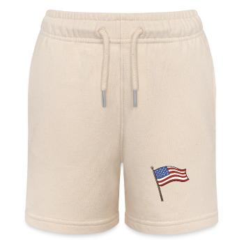 USA Flag - Stanley/Stella MINI BOLTER Organic Teen Jogging Shorts - soft Ecru - Front