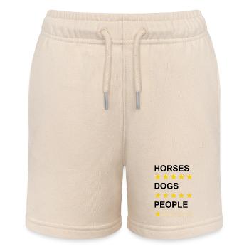 Horses Dogs People black - Stanley/Stella MINI BOLTER Organic Teen Jogging Shorts - soft Ecru - Front