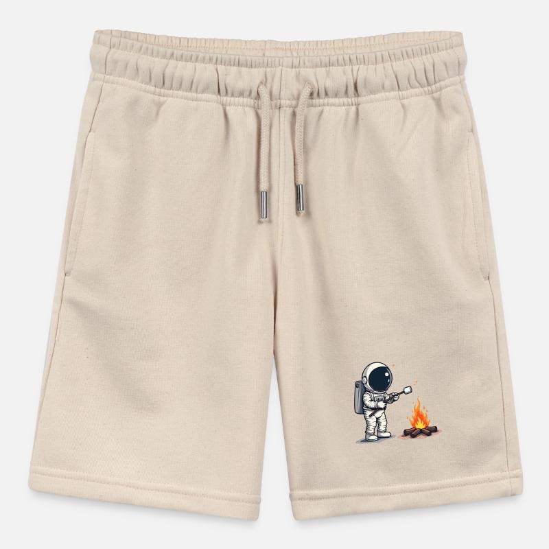 Astronaut roasting marshmallow at campfire Stanley/Stella MINI BOLTER Organic Teen Jogging Shorts