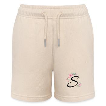 Letter s flowers - Stanley/Stella MINI BOLTER Organic Teen Jogging Shorts - soft Ecru - Front