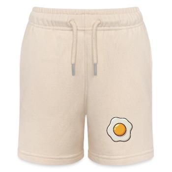 Spiegelei Grafik Eigelb Eiweiss Frühstück - Stanley/Stella Teenager Bio-Joggingshorts MINI BOLTER - Natur - Vorne